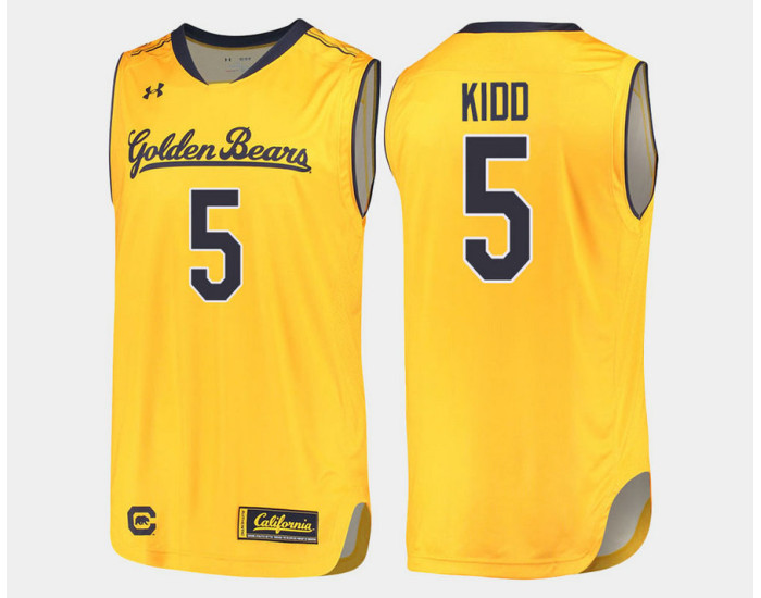 California Golden Bears #5 Jason Kidd Gold Alternate Authentic College Basketball Jersey