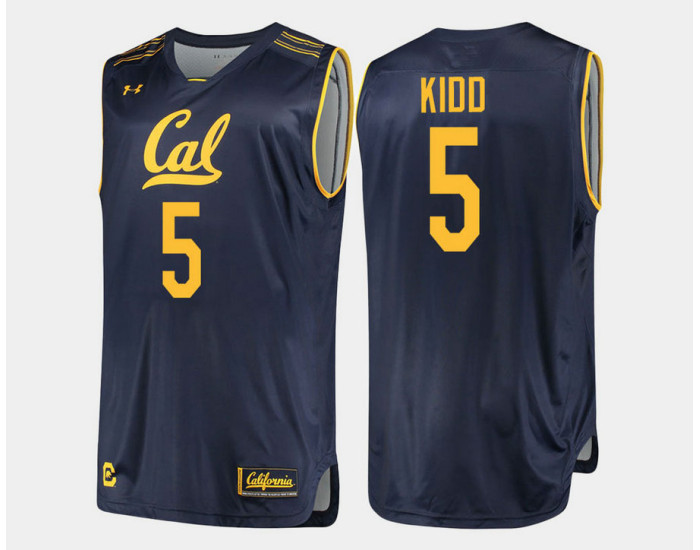 California Golden Bears #5 Jason Kidd Navy Road Authentic College Basketball Jersey