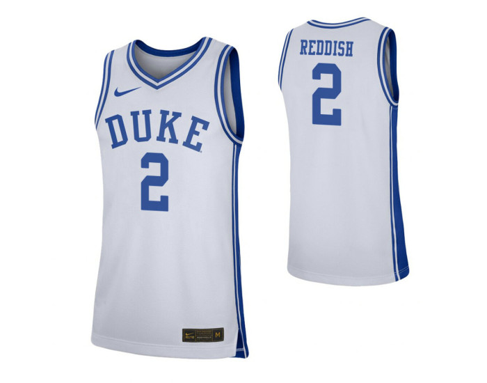 Cam Reddish Authentic College Basketball Jersey White Duke Blue Devils