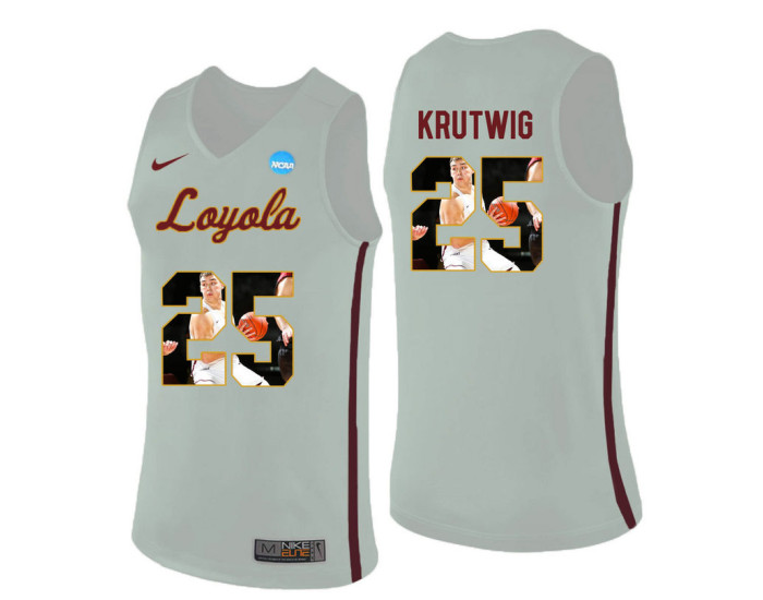 Youth Loyola (Chi) Ramblers #25 Cameron Krutwig Replica College Basketball Jersey White