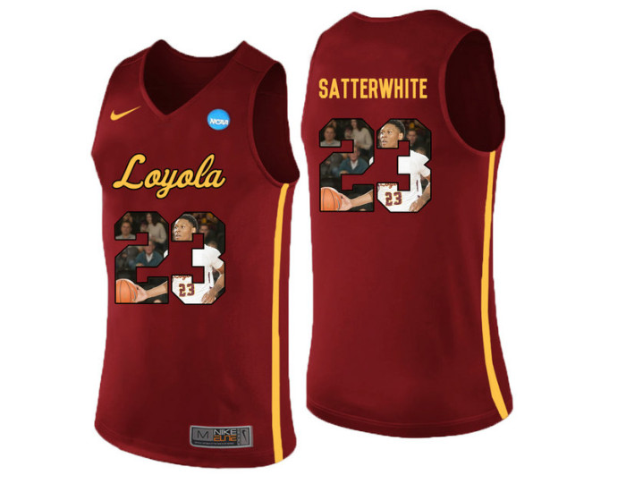 Loyola (Chi) Ramblers #23 Cameron Satterwhite Replica College Basketball Jersey Red