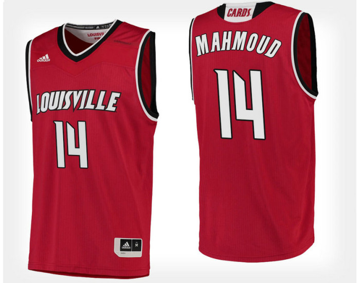 Youth Louisville Cardinals #14 Anas Mahmoud Red Home Authentic College Basketball Jersey