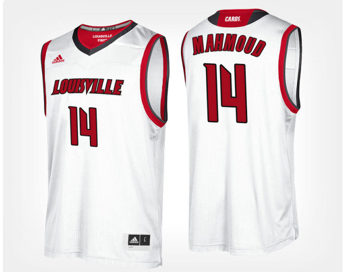 Youth Louisville Cardinals #14 Anas Mahmoud White Road Replica College Basketball Jersey