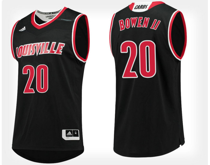 Louisville Cardinals #20 Brian Bowen II Black Alternate Authentic College Basketball Jersey