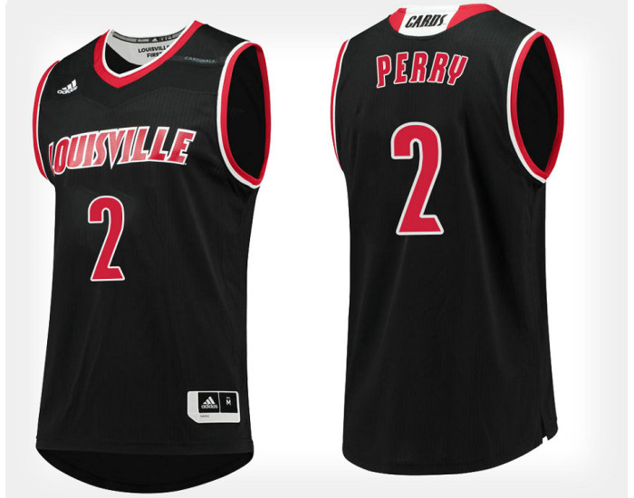 Louisville Cardinals #2 Darius Perry Black Alternate Authentic College Basketball Jersey