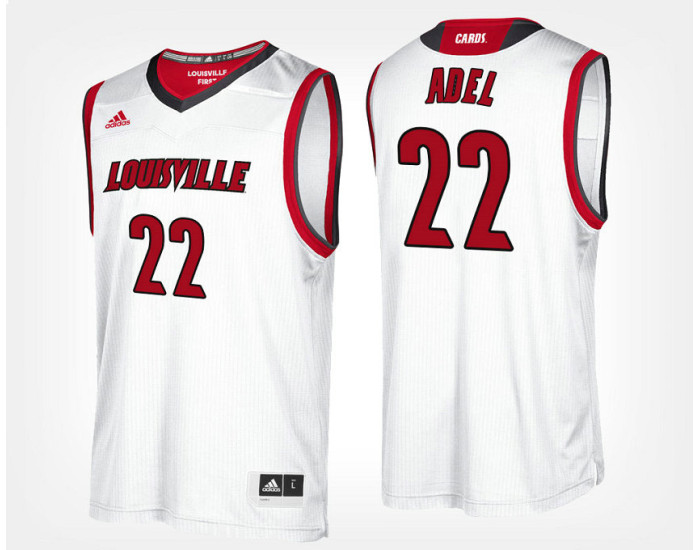 Louisville Cardinals #22 Deng Adel White Road Authentic College Basketball Jersey