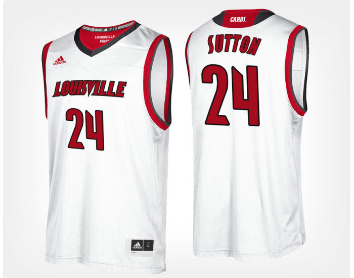 Louisville Cardinals #24 Dwayne Sutton White Road Replica College Basketball Jersey