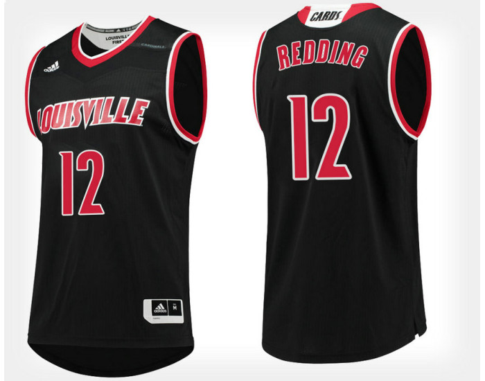 Louisville Cardinals #12 Jacob Redding Black Alternate Replica College Basketball Jersey