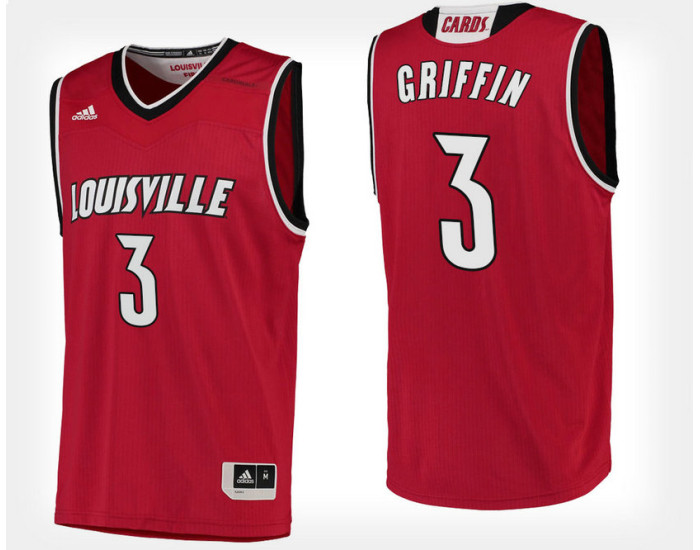 Louisville Cardinals #3 Jo Griffin Red Home Authentic College Basketball Jersey