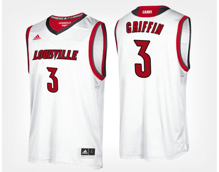 Louisville Cardinals #3 Jo Griffin White Road Authentic College Basketball Jersey