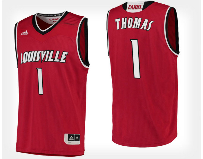 Youth Louisville Cardinals #1 Lance Thomas Red Home Authentic College Basketball Jersey