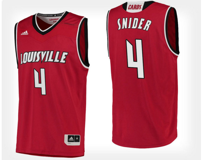 Louisville Cardinals #4 Quentin Snider Red Home Authentic College Basketball Jersey
