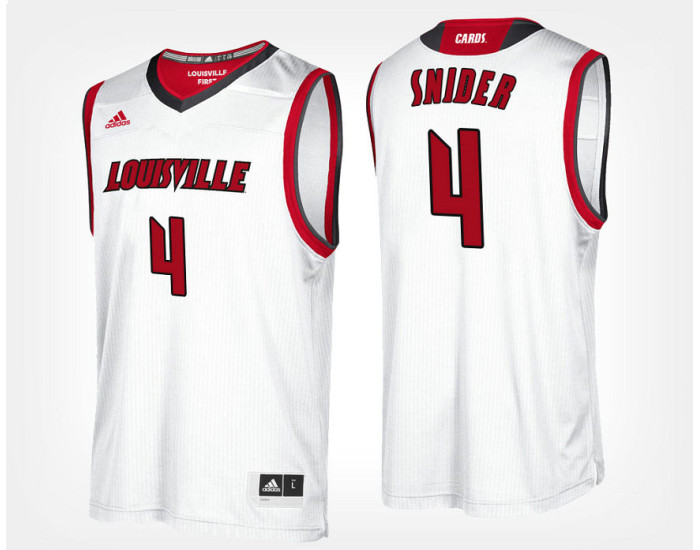 Louisville Cardinals #4 Quentin Snider White Road Authentic College Basketball Jersey