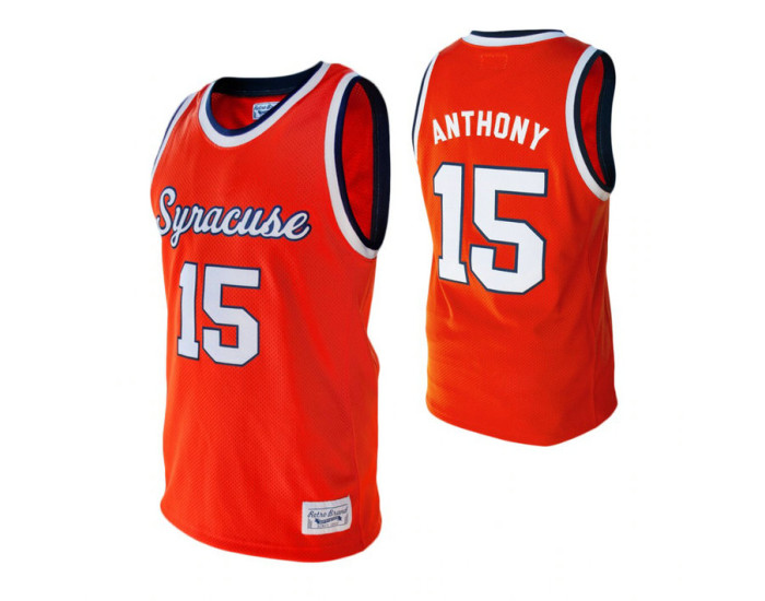 Youth Syracuse Orange #15 Carmelo Anthony Orange Authentic College Basketball Jersey