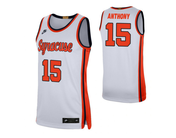 Youth Syracuse Orange 15 Carmelo Anthony Retro Limited Replica College Basketball Jersey White