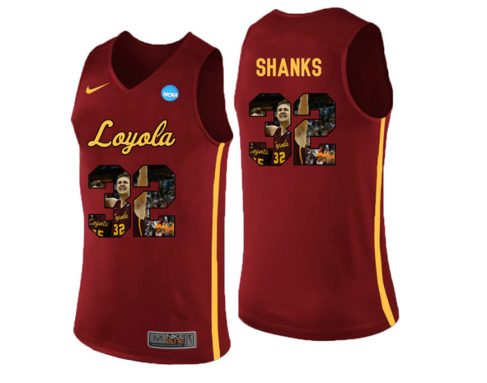 Loyola (Chi) Ramblers #32 Carson Shanks Authentic College Basketball Jersey Red