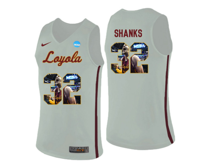 Youth Loyola (Chi) Ramblers #32 Carson Shanks Replica College Basketball Jersey White