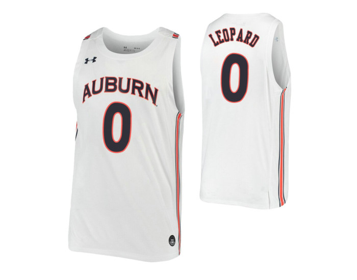 Chandler Leopard Authentic College Basketball Jersey White Auburn Tigers