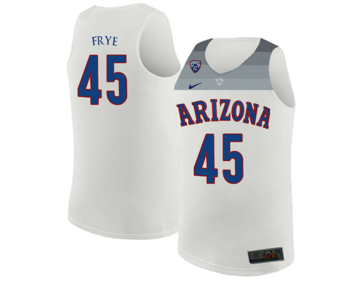 Arizona Wildcats #45 Channing Frye Replica College Basketball Jersey White