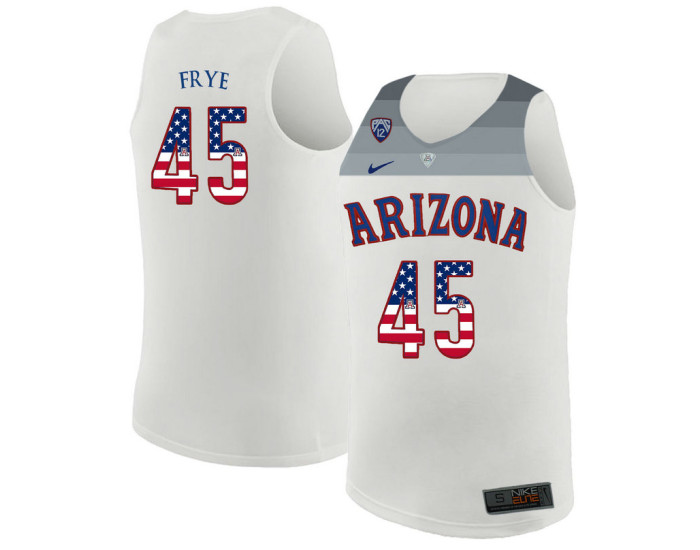 Arizona Wildcats #45 Channing Frye Replica College Basketball Jersey White