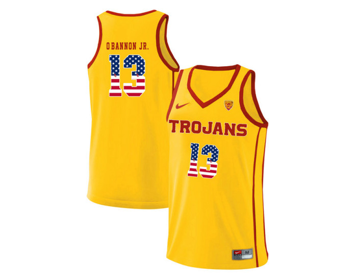 USC Trojans #13 Charles O'Bannon Jr. Replica College Basketball Jersey Yellow