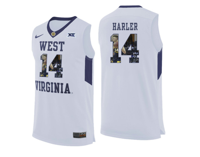 Youth West Virginia Mountaineers #14 Chase Harler Authentic College Basketball Jersey White