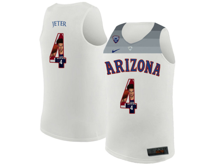 Youth Arizona Wildcats #4 Chase Jeter Replica College Basketball Jersey White
