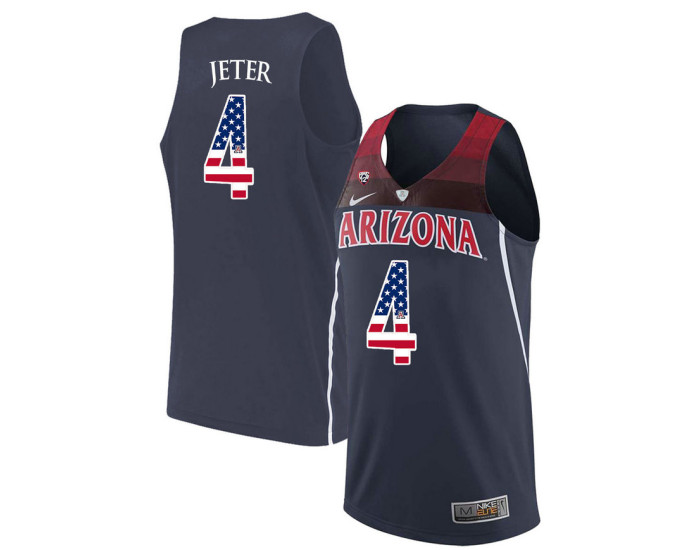 Arizona Wildcats #4 Chase Jeter Replica College Basketball Jersey Navy