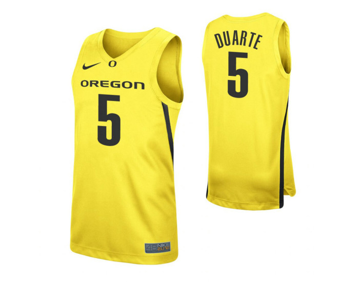 Chris Duarte Authentic College Basketball Jersey Yellow Oregon Ducks