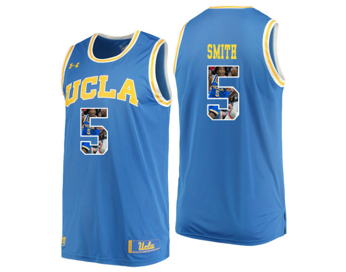 UCLA Bruins #5 Chris Smith Authentic College Basketball Jersey Blue