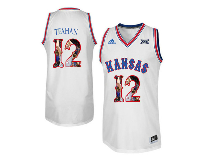 Kansas Jayhawks #12 Chris Teahan Authentic College Basketball Jersey White