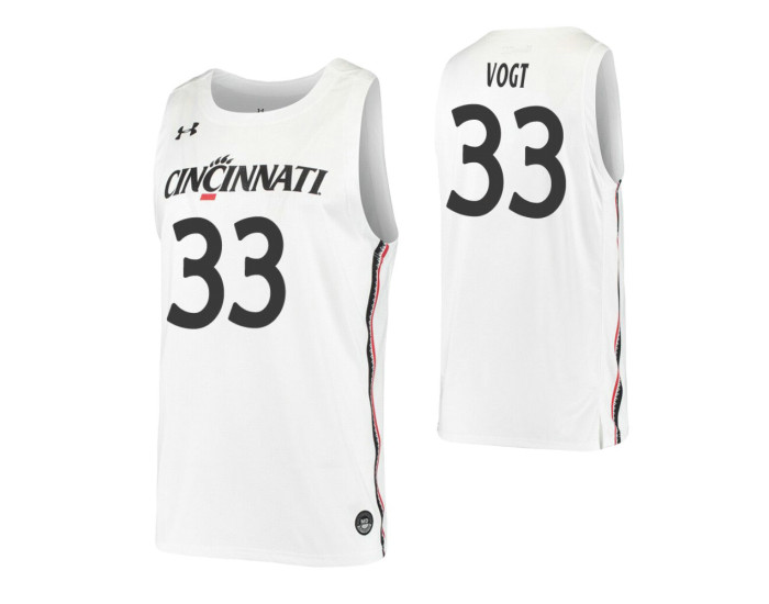 Cincinnati Bearcats #33 Chris Vogt White Authentic College Basketball Jersey