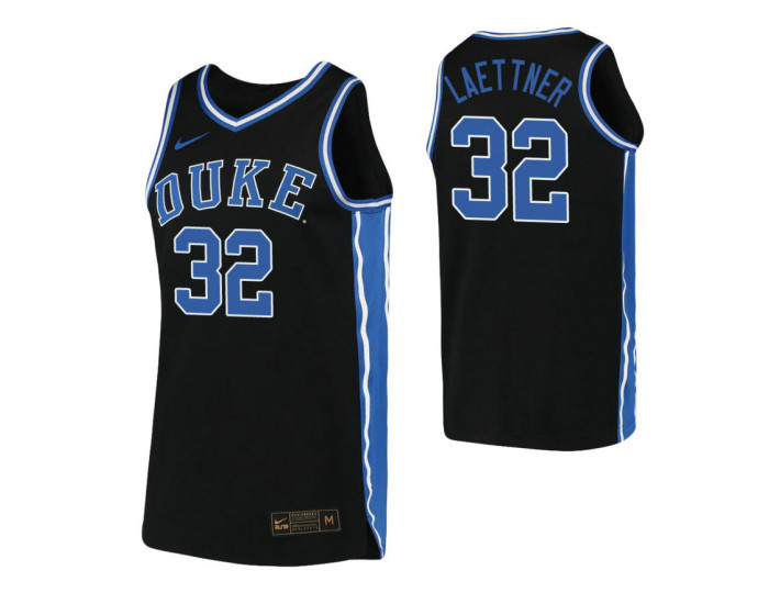 Christian Laettner Authentic College Basketball Jersey Black Duke Blue Devils