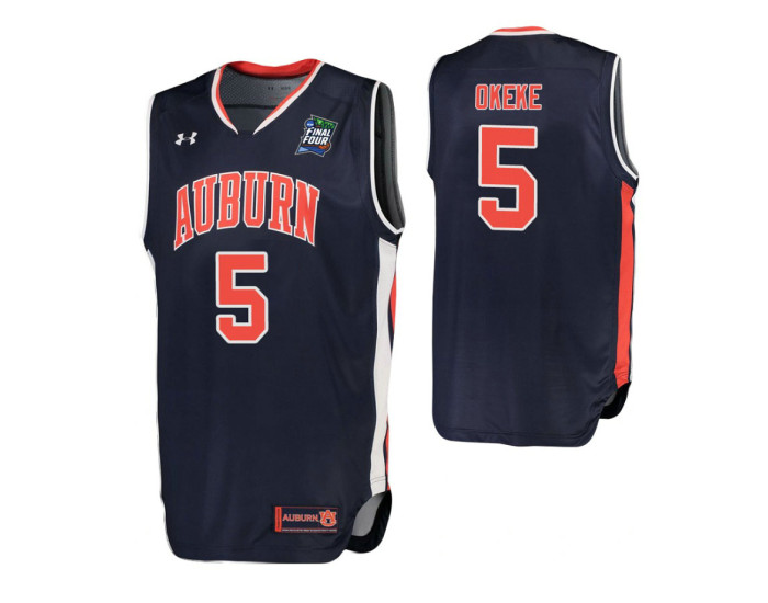 Youth Auburn Tigers #5 Chuma Okeke Navy Replica College Basketball Jersey