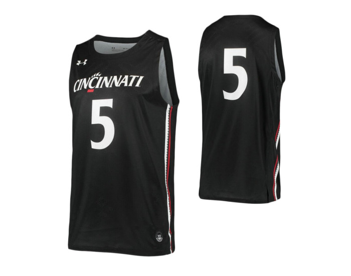 Cincinnati Bearcats #5 Authentic College Basketball Jersey Black