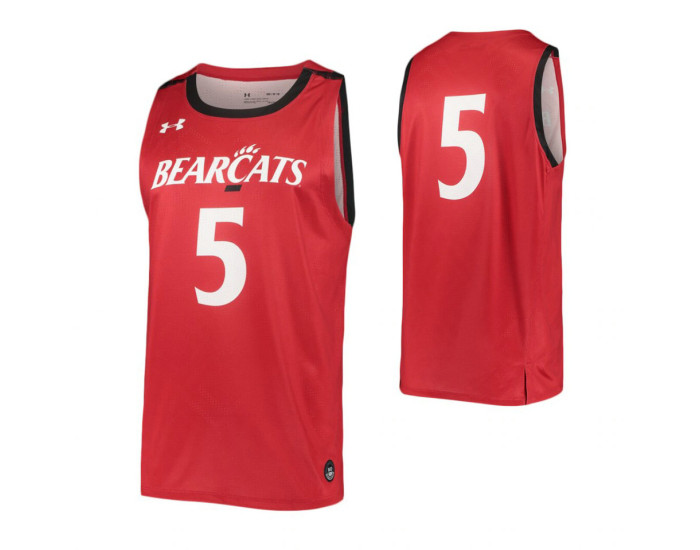 Cincinnati Bearcats #5 Authentic College Basketball Jersey Red