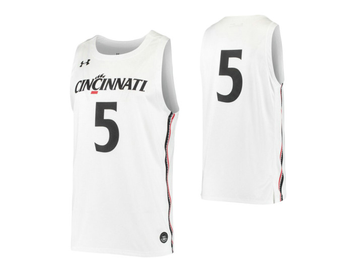 Cincinnati Bearcats #5 Authentic College Basketball Jersey White
