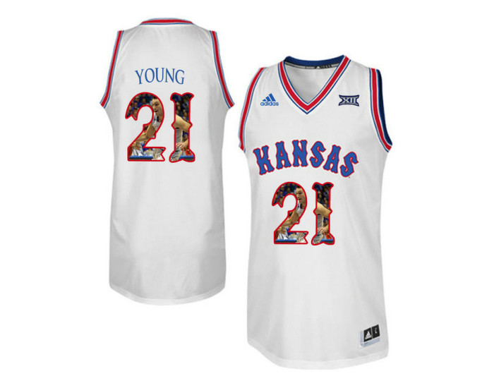 Youth Kansas Jayhawks #21 Clay Young Authentic College Basketball Jersey White