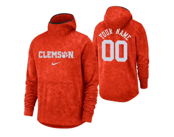Clemson Tigers Custom Orange Basketball Spotlight Pullover Hoodie