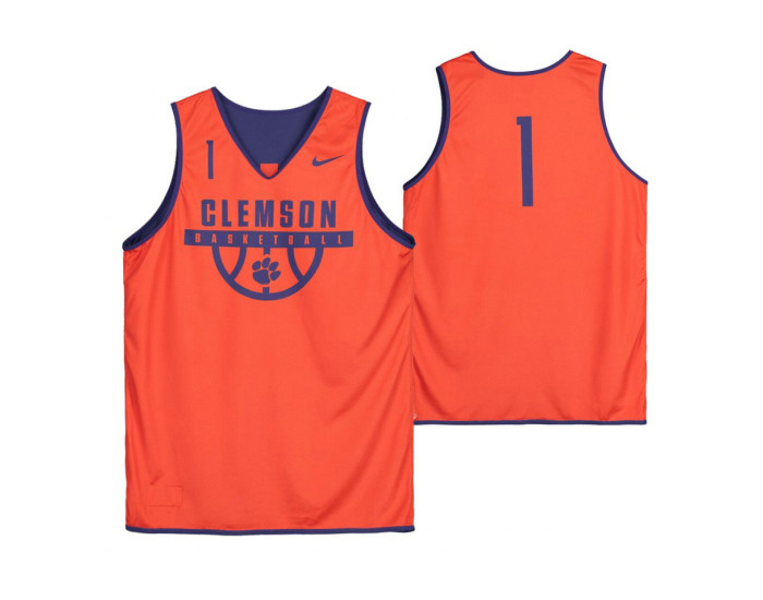 Clemson Tigers Orange Team-Issued #1 Authentic College Basketball Jersey from the Basketball Program
