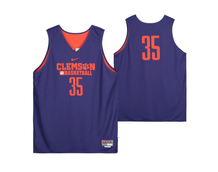 Clemson Tigers Purple Team-Issued #35 Replica College Basketball Jersey from the Basketball Program
