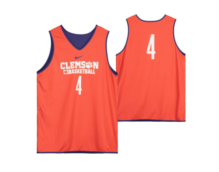 Clemson Tigers Orange Team-Issued #4 Authentic College Basketball Jersey from the Basketball Program