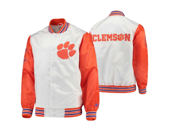Clemson Tigers White Orange The Legend Full-Snap Jacket