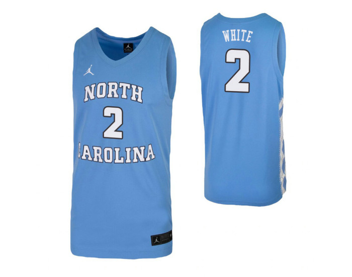 North Carolina Tar Heels #2 Coby White Carolina Blue Authentic College Basketball Jersey