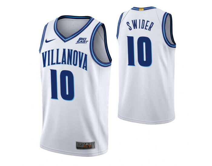 Villanova Wildcats #10 Cole Swider White Authentic College Basketball Jersey