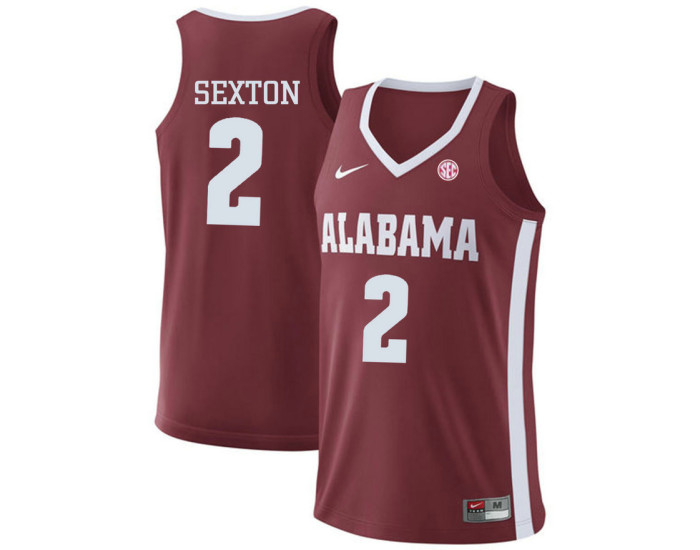 Youth Alabama Crimson Tide #2 Collin Sexton Authentic College Basketball Jersey Red