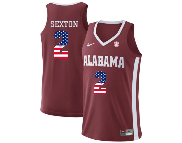 Youth Alabama Crimson Tide #2 Collin Sexton Authentic College Basketball Jersey Red