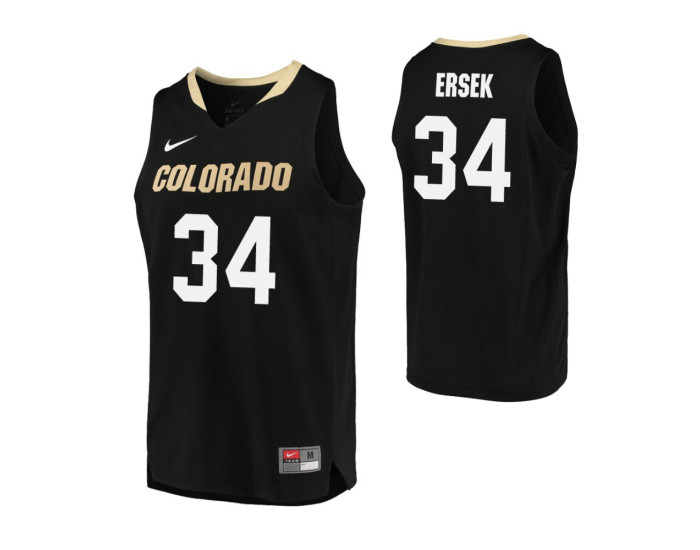 Colorado Buffaloes #34 Benan Ersek Authentic College Basketball Jersey Black