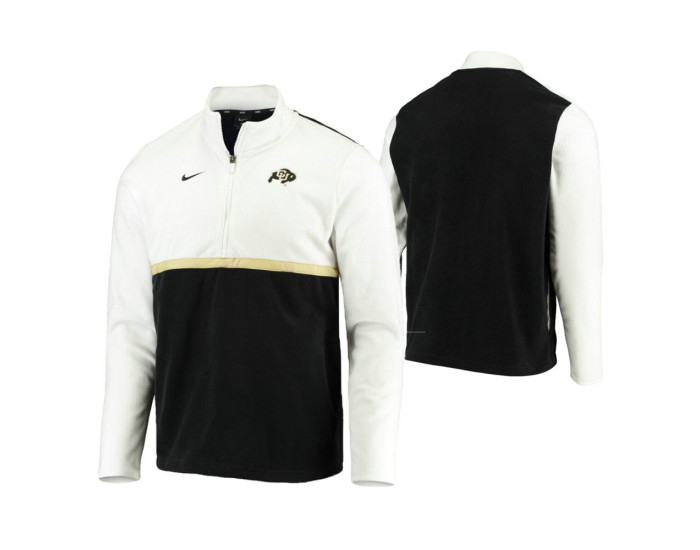 Colorado Buffaloes White Black Color Block Quarter-Zip Jacket
