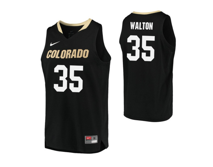 Colorado Buffaloes #35 Dallas Walton Replica College Basketball Jersey Black